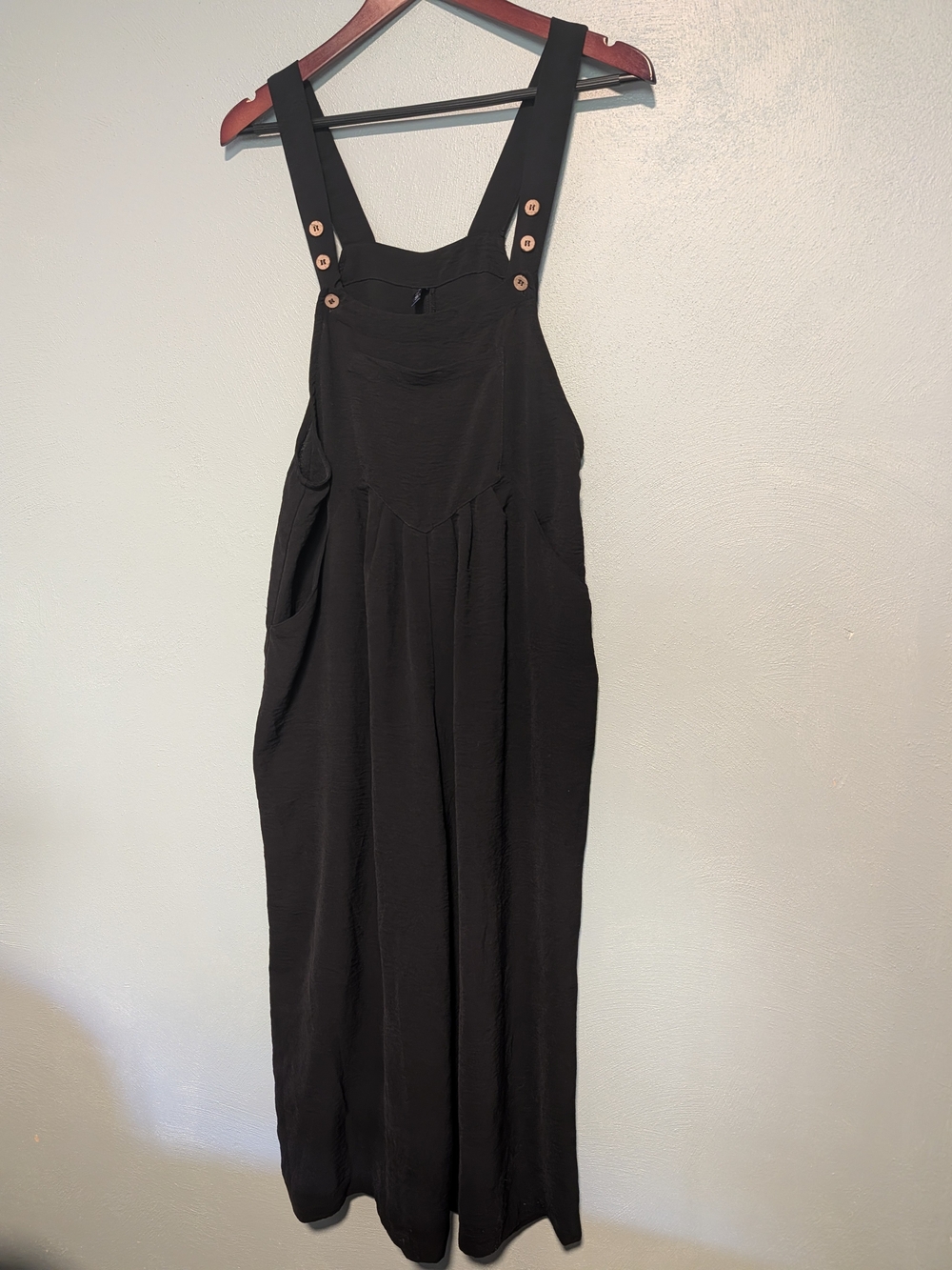 Black Midi Jumper with Button Straps